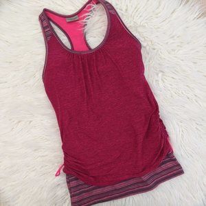 Athleta layered workout tank top coral/pink